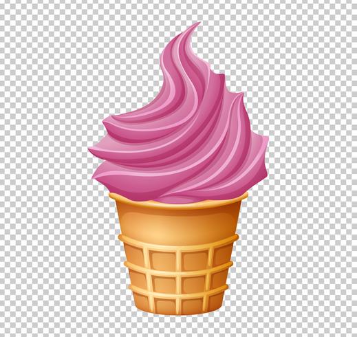 Helado de fresa sobre fondo transparente vector