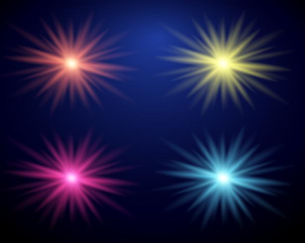 Four different colors of beamlight vector