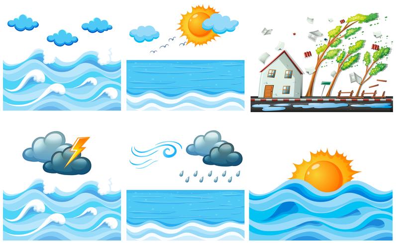 Diferentes escenarios con los cambios climáticos. vector