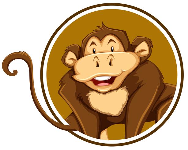 A monkey sticker template vector