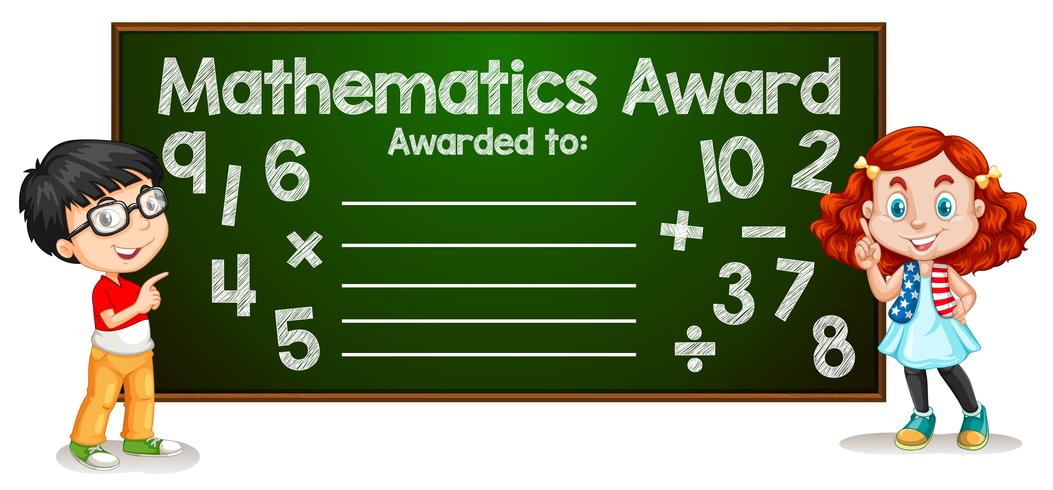 Mathematics award template concept vector
