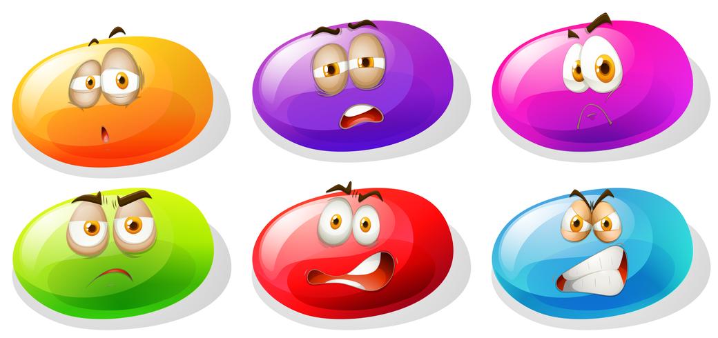 Bright color slime with negative emotions vector