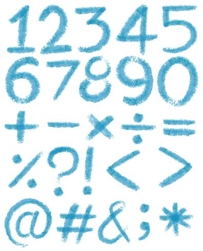 Numbers in blue colors vector