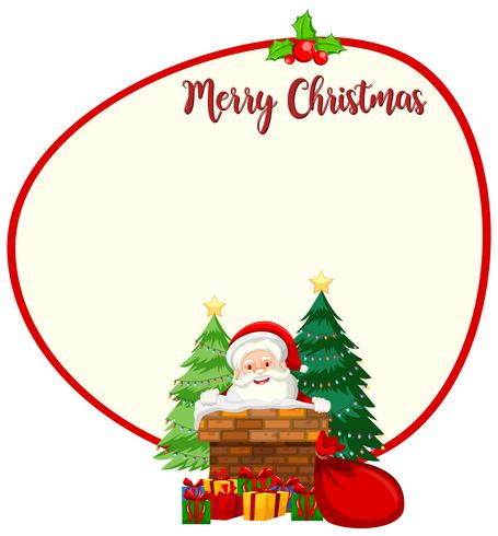 Santa christmas card template  vector