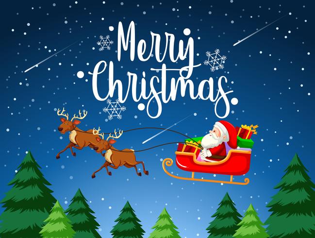Download Merry Christmas santa sleigh 302847 - Download Free Vectors, Clipart Graphics & Vector Art