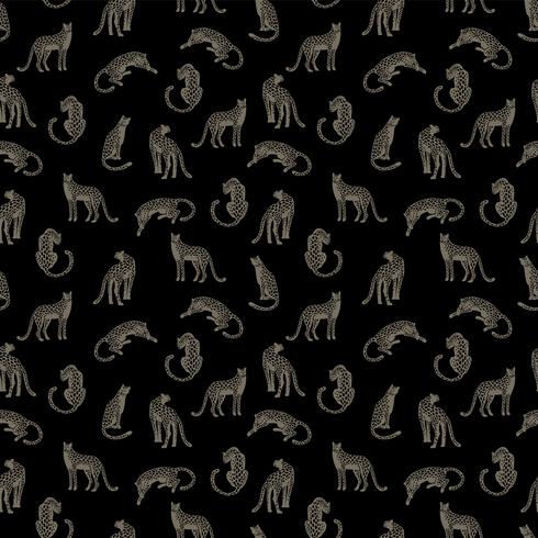 Seamless pattern with leopards. vector