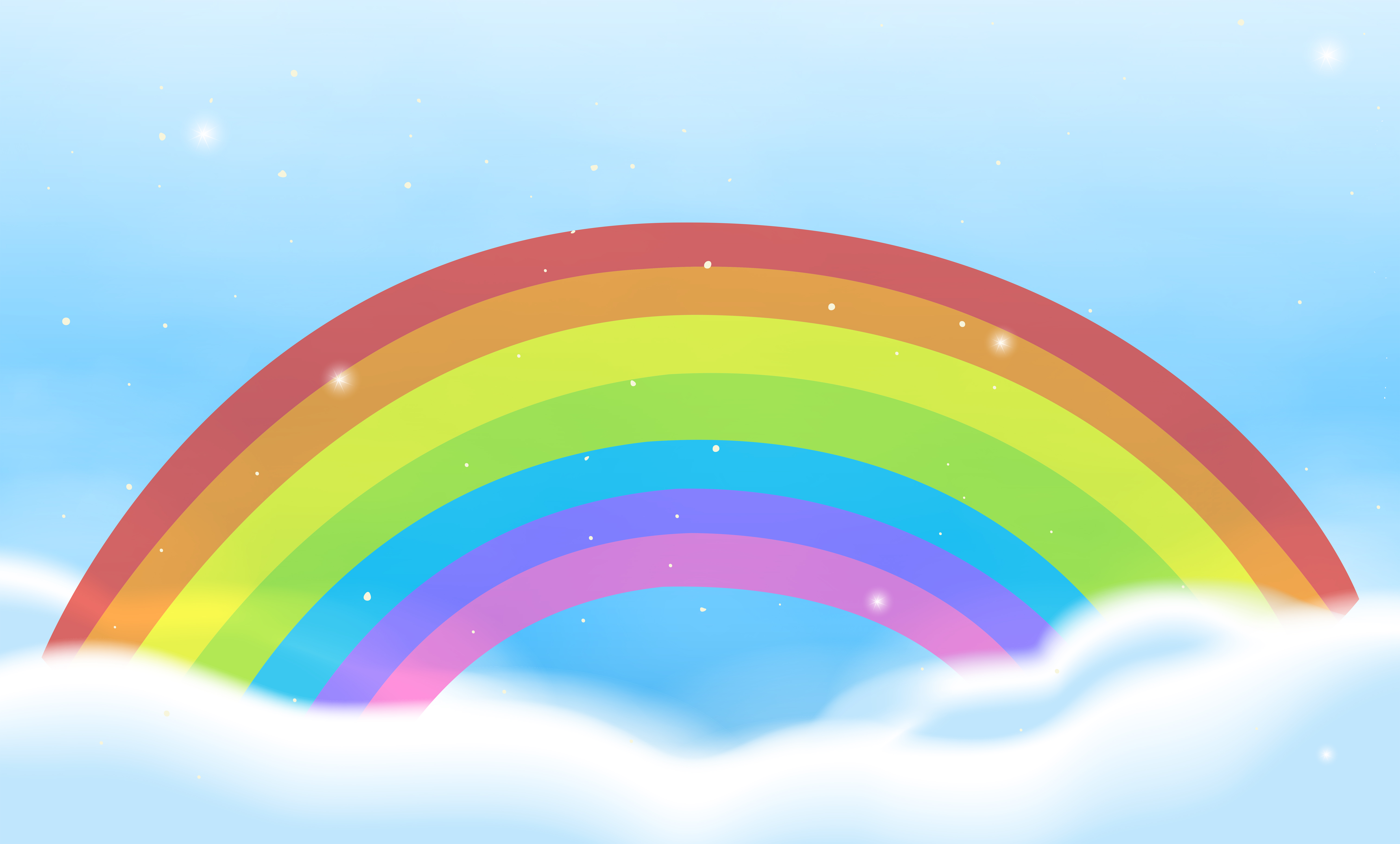 Sky scene with bright rainbow 302875 Vector Art at Vecteezy