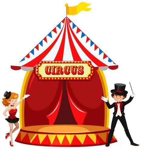 Un circo mostrando escenario vector