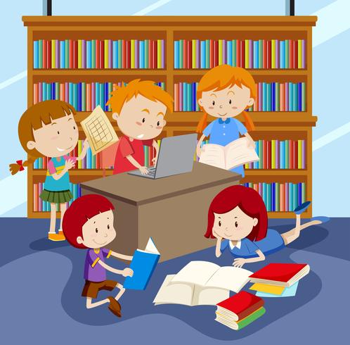 Group of children studying - Download Free Vector Art, Stock Graphics & Images