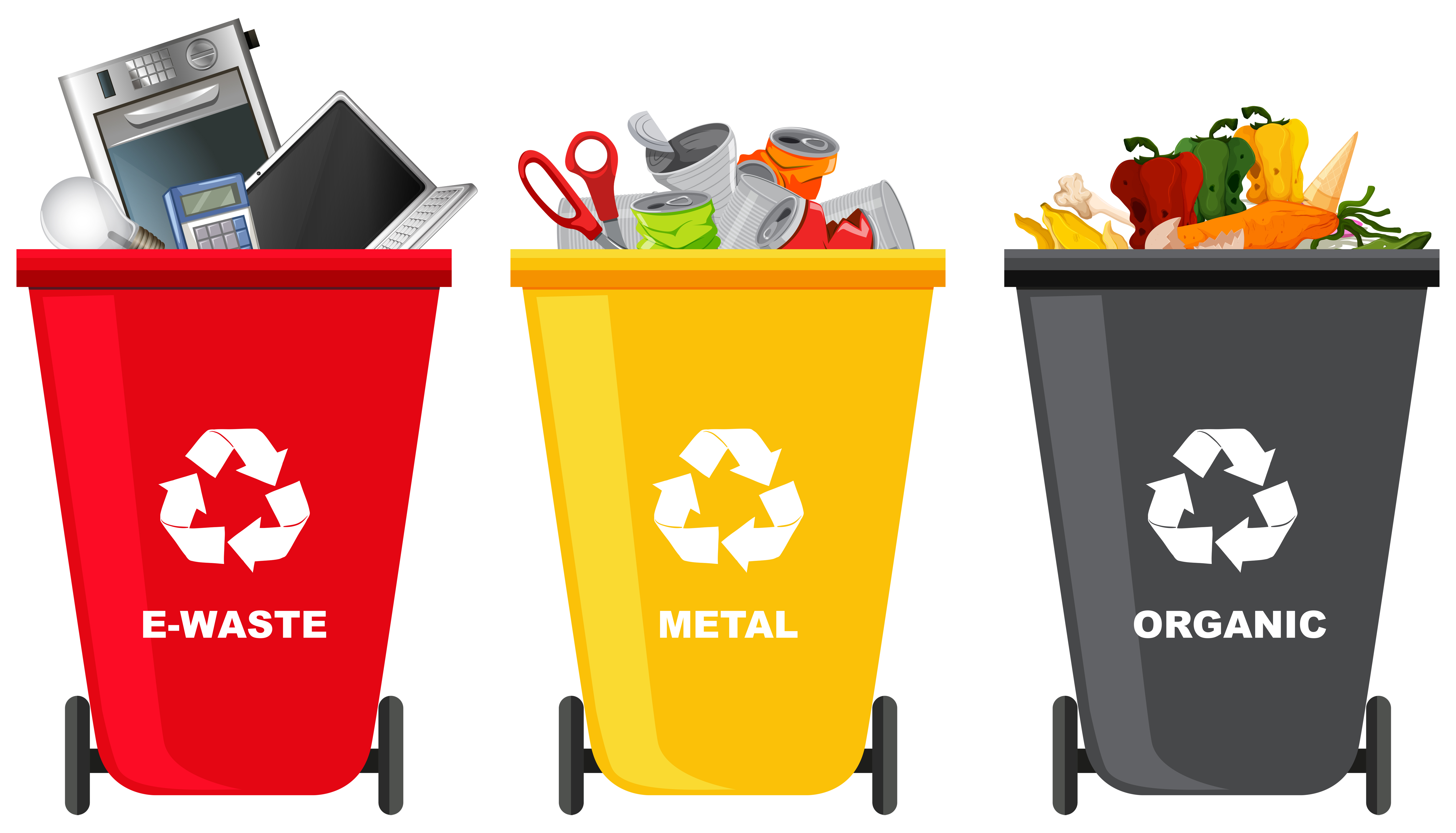 Set of different trash can 302946 Vector Art at Vecteezy