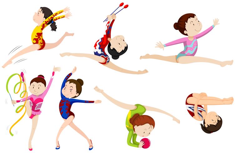 Diferentes tipos de gimnasia. vector