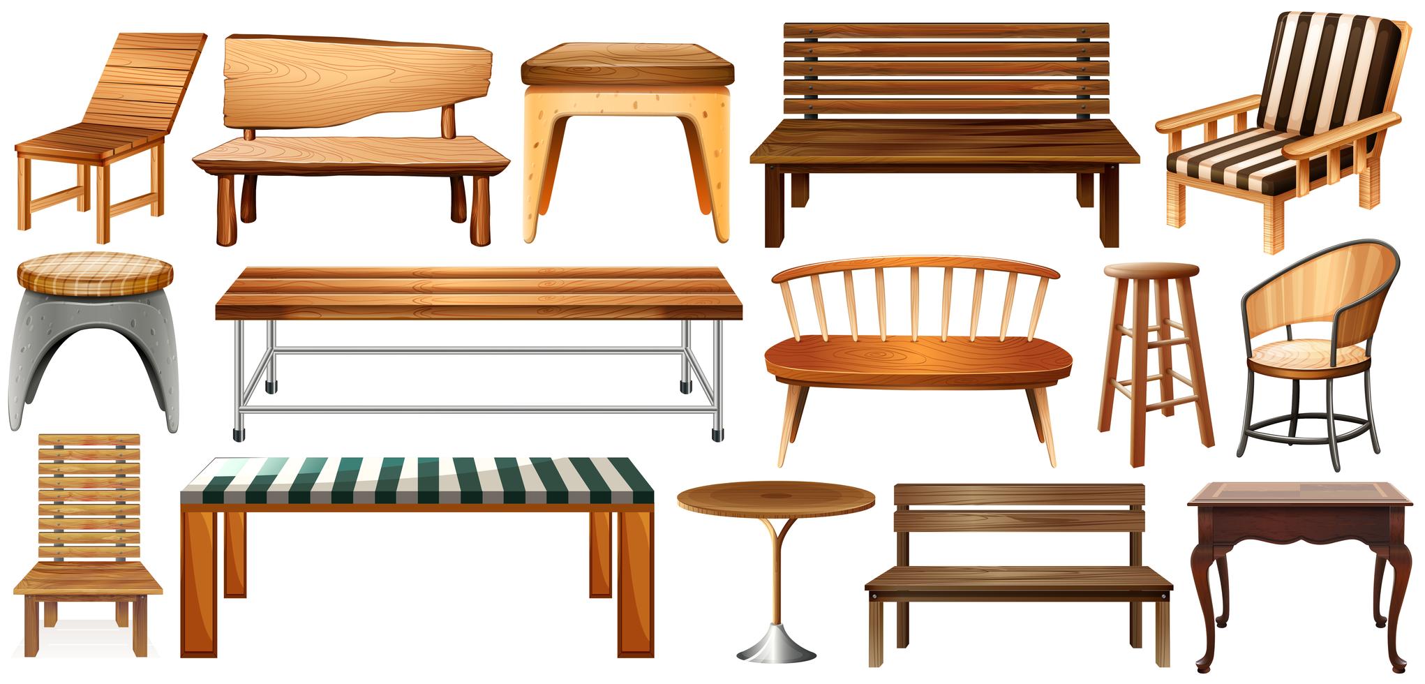 Set of furnitures 302994 Vector Art at Vecteezy
