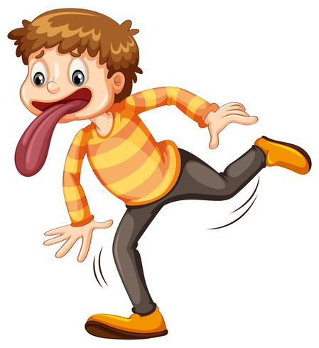 A Funny Boy on White Background vector