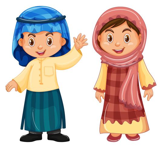 Boy and girl from Irag vector