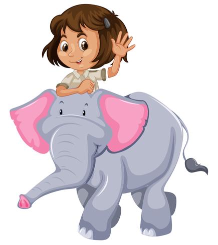 A zookeeper riding elephant vector