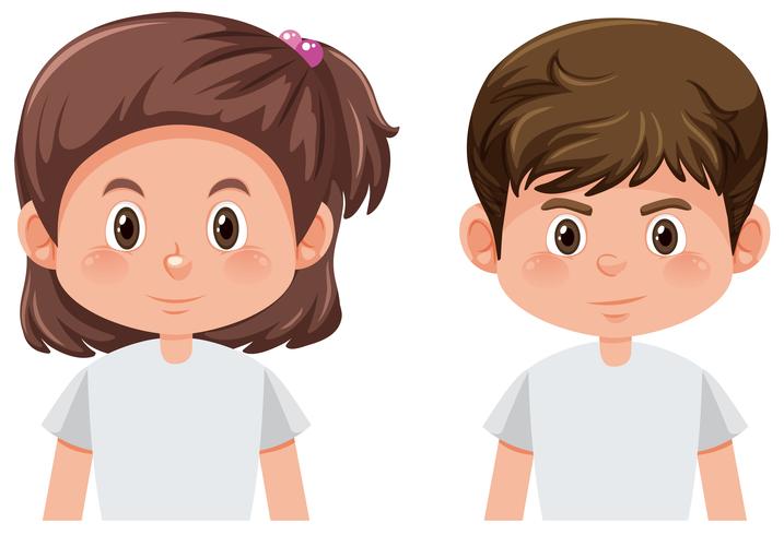 Personaje de niño y niña vector