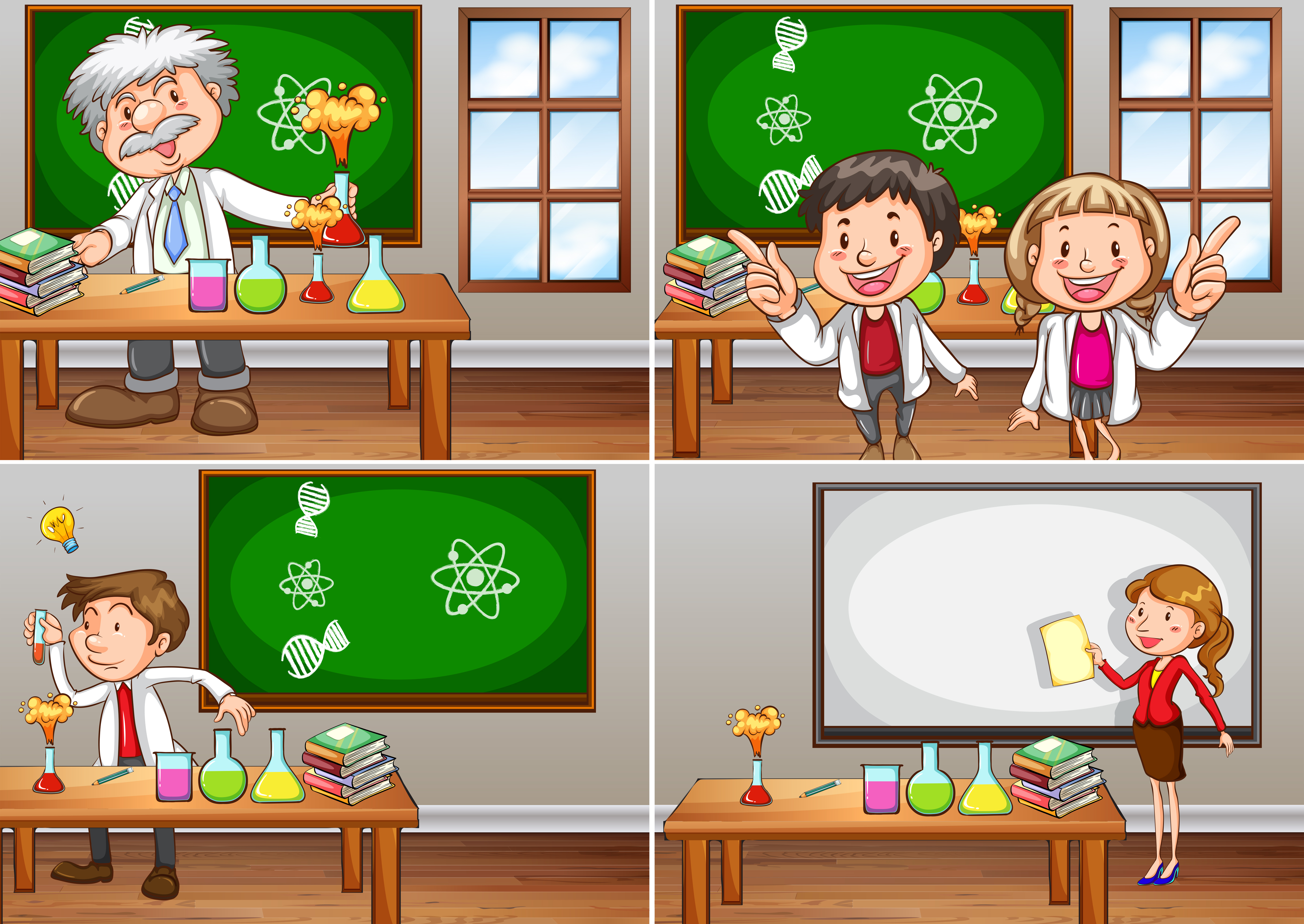 Download Science classrooms with teachers 303068 - Download Free Vectors, Clipart Graphics & Vector Art