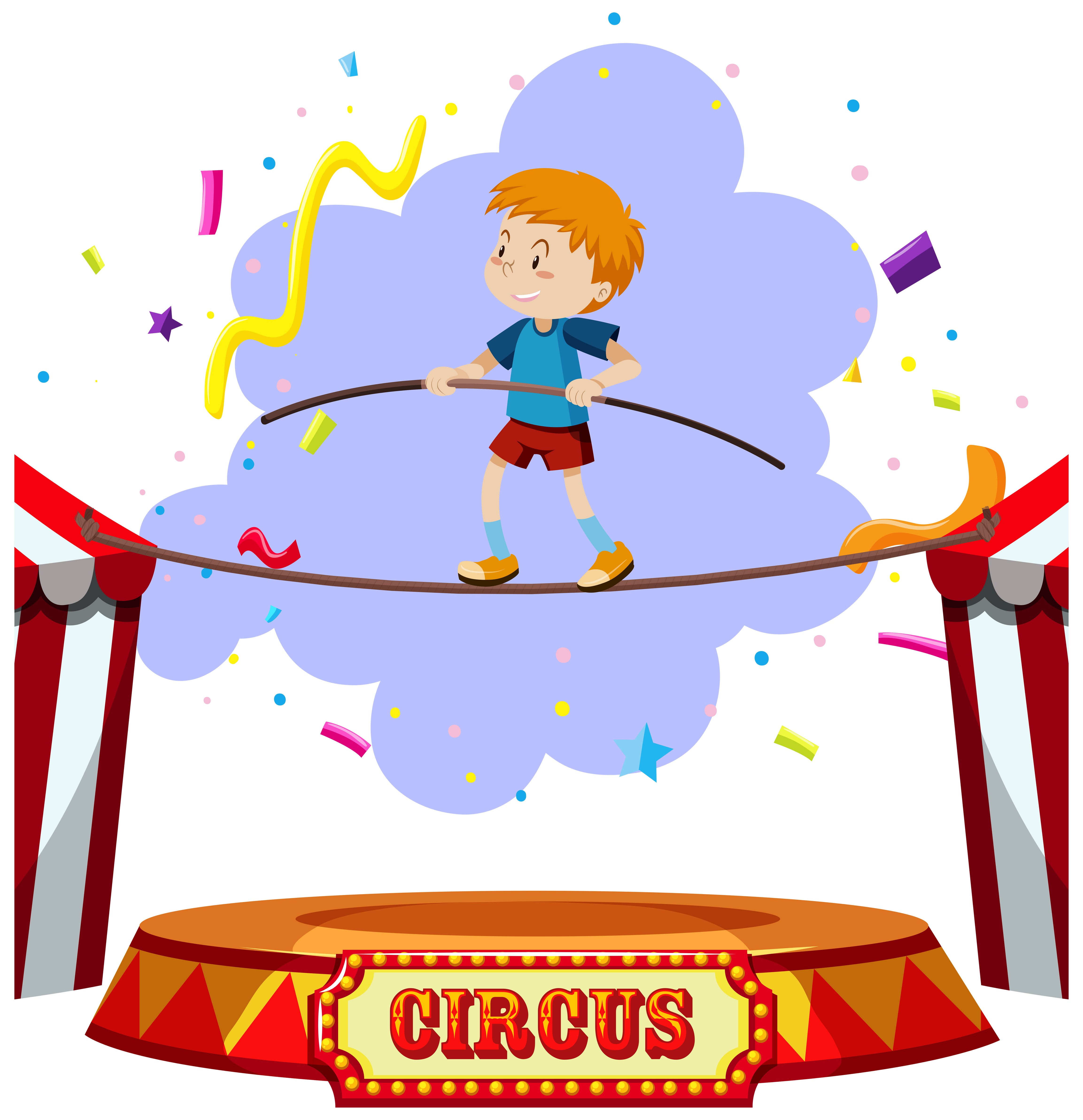 A Boy Tightrope Walking Circus 303080 Vector Art at Vecteezy