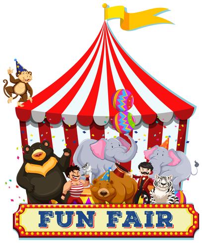 A Fun Fair with Animals vector