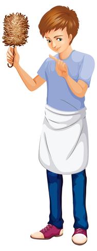 A Cleaning Man on White Background - Download Free Vector Art, Stock Graphics & Images