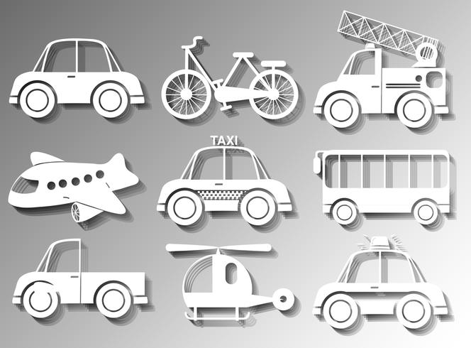 Different types of transportation vector