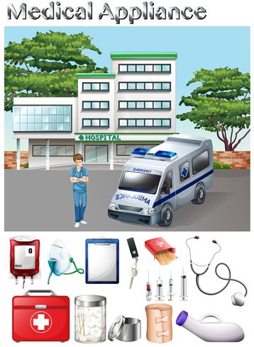 Medical appliance and hospital scene - Download Free Vector Art, Stock Graphics & Images