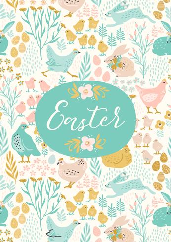 Happy Easter. Vector templates for card, poster, flyer and other users.