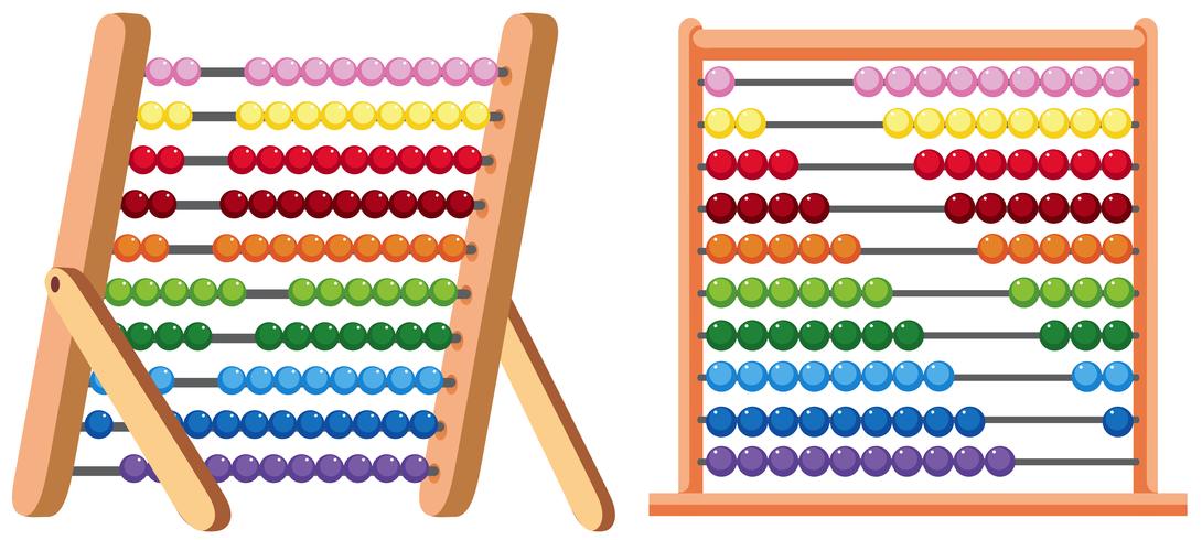 A Colourful Abacus on White Background vector