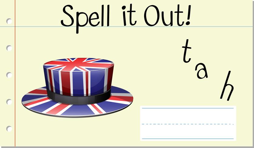 Spell English word hat vector