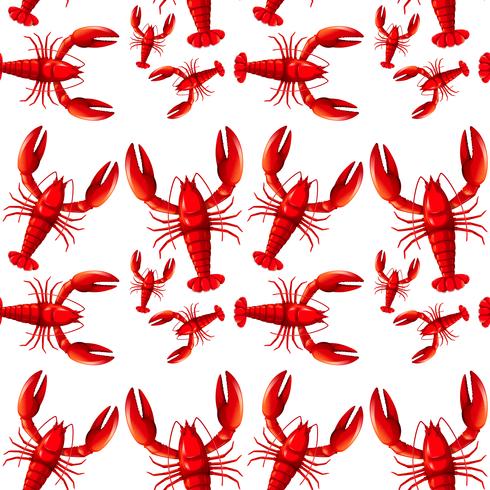 Sealess red lobster background vector