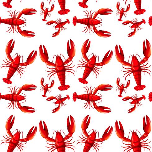 Sealess red lobster background vector