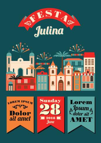 Fiesta latinoamericana, la fiesta de junio de Brasil. vector