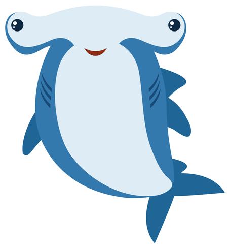 Tiburón martillo con gran sonrisa vector