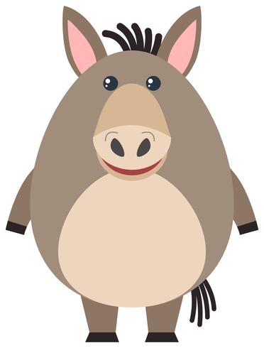 Burro gordo sobre fondo blanco vector