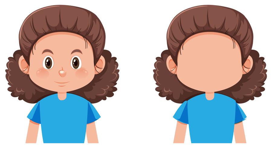 Isolated female facial character  vector