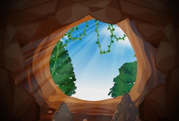 Sunlight from outside cave vector