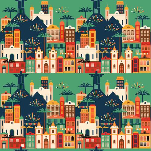 Latin American holiday, the June party of Brazil. Seamless pattern. vector