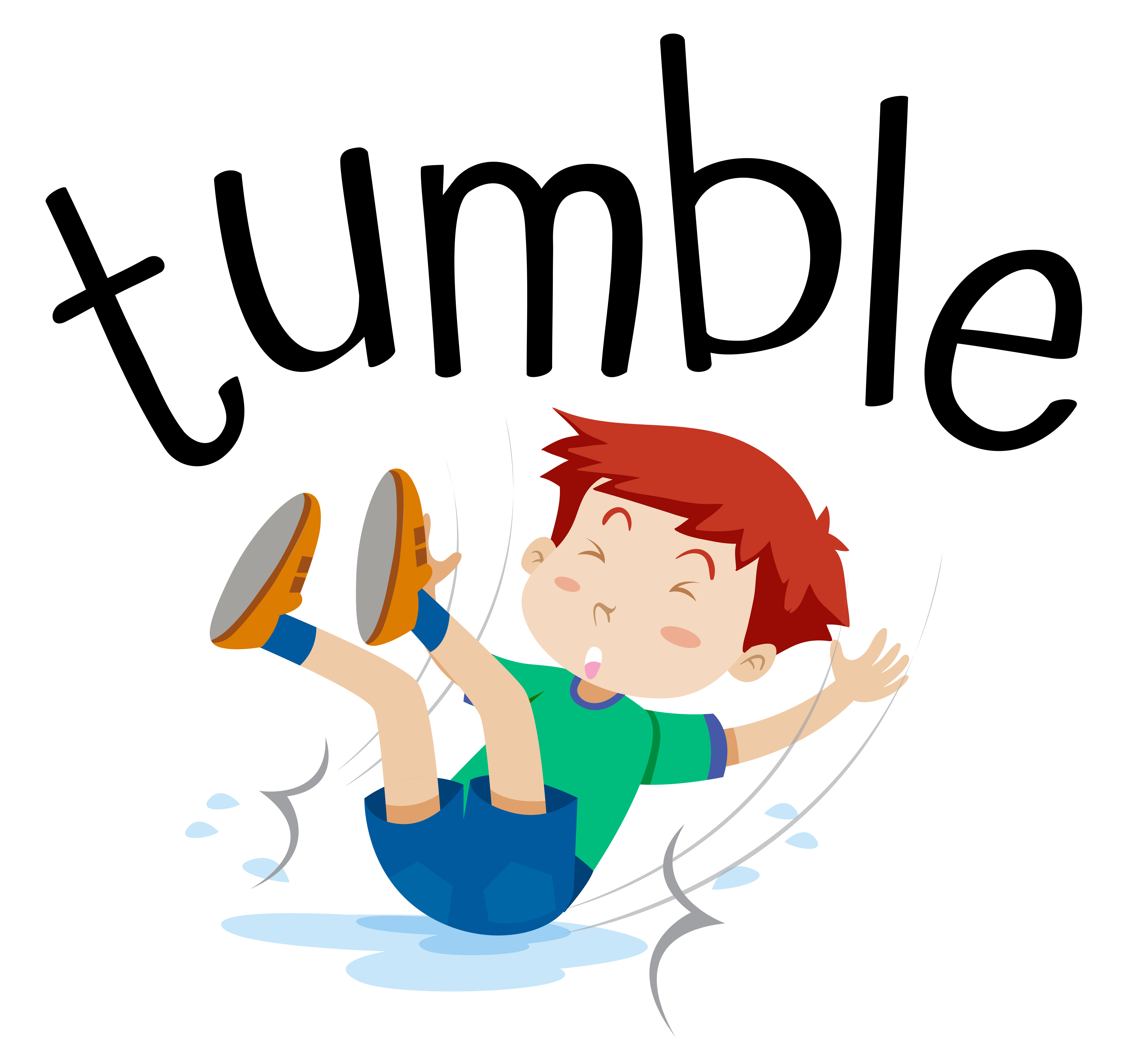 Wordcard for tumble with boy tumbling 303346 Vector Art at Vecteezy