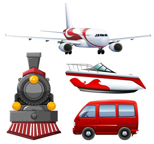 Four types of transportations vector