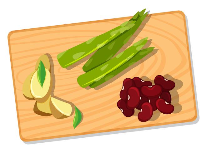 Differnt Vegetable on Chopping Board vector