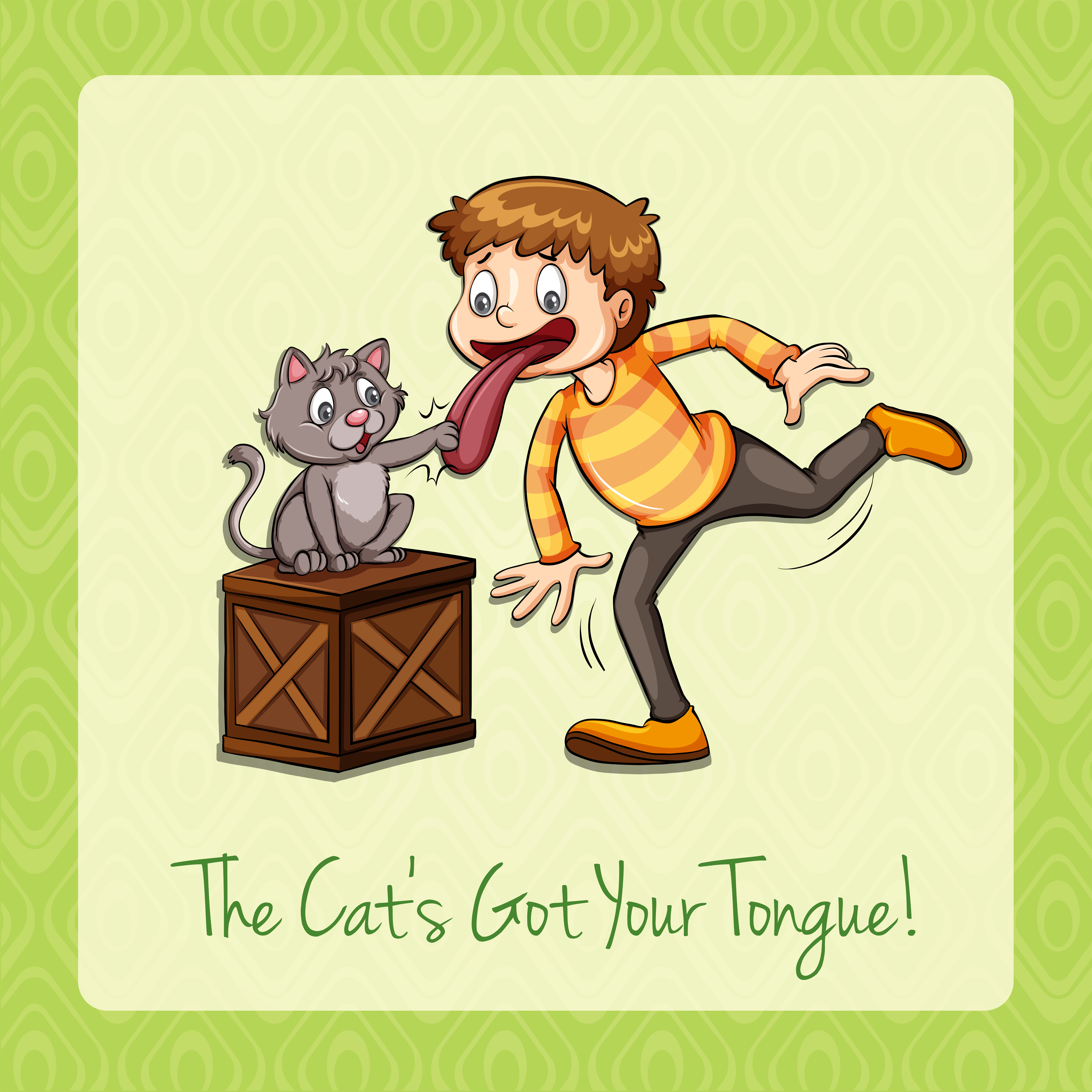 Idiom cat got your tongue 303429 Vector Art at Vecteezy