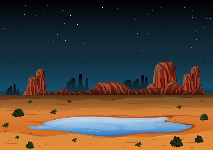 Arizona Landscape at Night Time vector