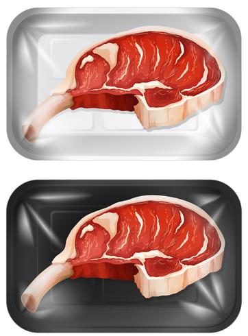 Un conjunto de chuletas de cerdo crudas vector