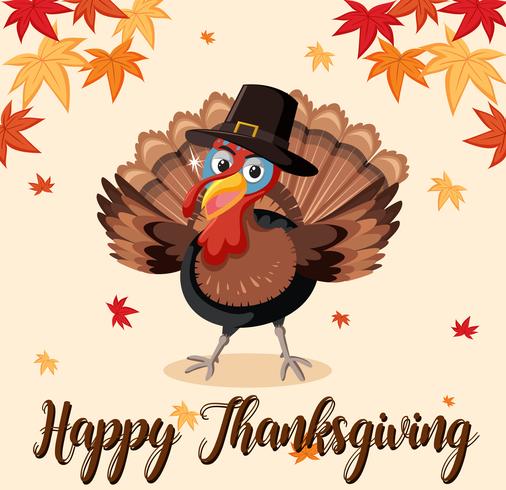 Happy thanksgiving turkey template vector