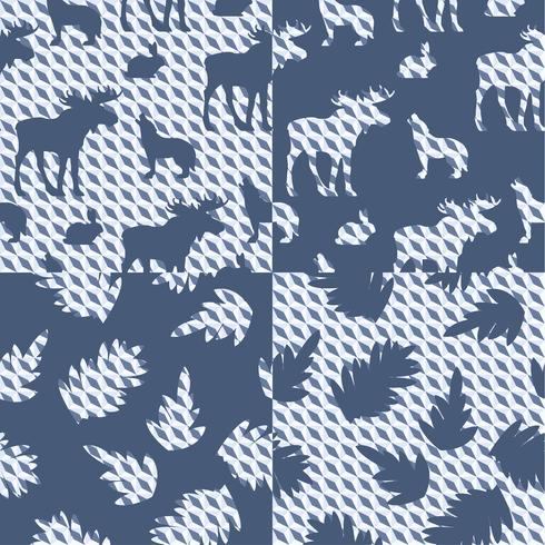 Winter geometric seamless patterns. vector