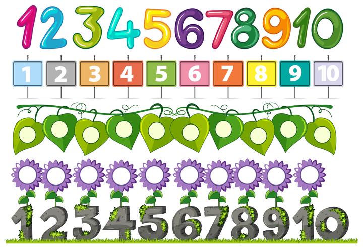 A Set of Number Font vector
