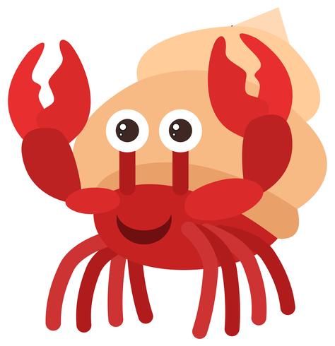 Hermit crab with happy face vector