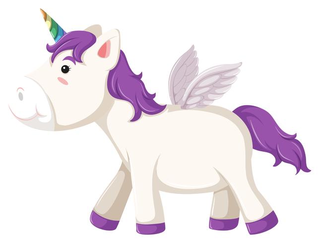 Un lado del personaje unicornio. vector