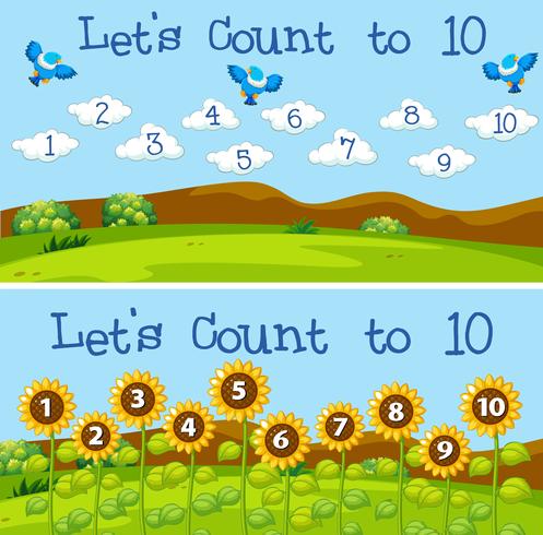 Let's count to 10 scenes vector