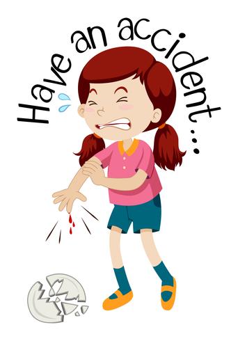 A Girl Having an Accident vector